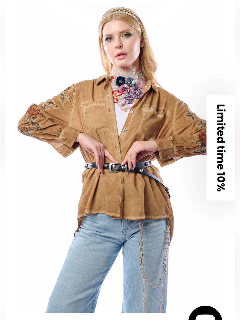 NWT Aratta Silent Journey- Kate Shirt- Vintage Brown - Picture 10 of 16